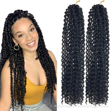 Passion Twist Crochet Hair 18 Inch 80g Synthetic Fiber Curly Spring Twist Crochet Braiding Hair Extension for Black Women